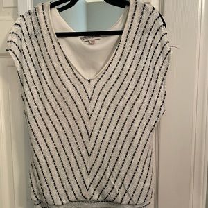 Navy white stripe shell